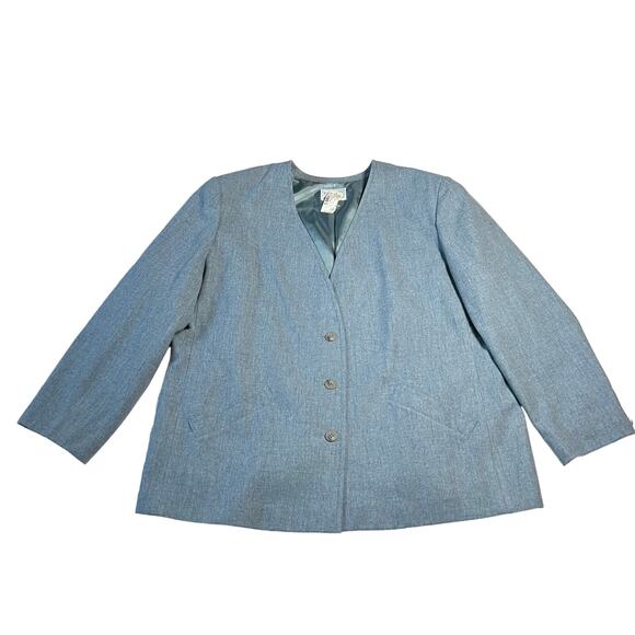 Vintage Pendleton Virgin Wool Blazer Suit Skirt Set Size 22W NEW Modest Business - Picture 2 of 16